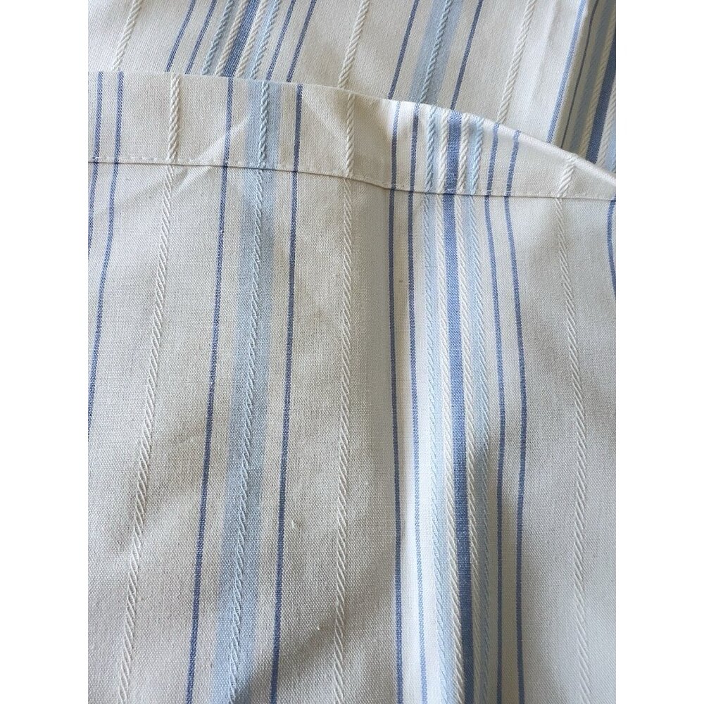 RESTORATION HARDWARE Shower Curtain Light Blue Cream Cabana Striped Cotton 74x73 - Picture 8 of 8